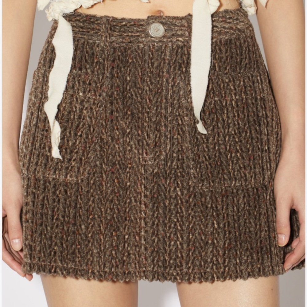 Acne Studios Printed Velvet Mini Skirt